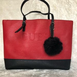 GUESS BLACK&RED TOTE